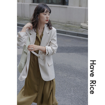  HAVERICE restaurant spring and autumn white fried street suit 5 colors basic wild loose simple blazer women