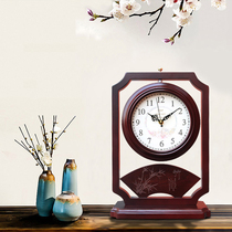 New Chinese double-sided table clock ornaments home clocks living rooms mute solid wood creative Nordic new art clock