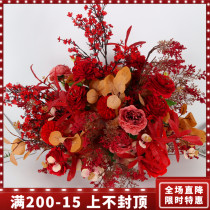 Wedding simulation floral fog road guide flower table iron flower dress wedding layout Mall hotel Road lead props