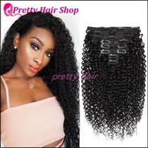 120g live Hair silk Clip Hair Kinky Curly Clip In Brazilian human Hair