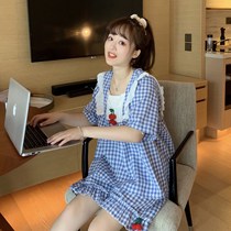  Sweet and cute princess style short-sleeved pajama suit female summer Korean version of fresh student homewear two-piece suit