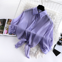 Very fairy clothes thin models 2020 new fashion lapel wild small shawl chiffon shirt jacket tide