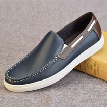  Foreign trade mens shoes genuine leather original single casual leather shoes mens first layer cowhide soft bottom soft surface British set foot youth driving shoes