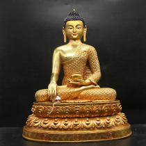 Nepal handmade boutique Shakyamuni Buddha statue pure copper gilt home offering ornaments Sakyamuni Buddha 60cm