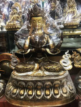 Tibetan Buddhism Nepal copper engraved golden flower tantric Buddha statue Buddha statue four-armed Guanyin Buddha statue 1 meter
