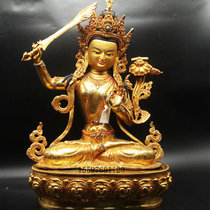 Tibetan Buddhism Nepal creates a bronze gilt Buddha statue Manjusri Bodhisattva Buddha statue one foot five feet