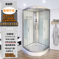 Integrated shower room Integrated bath room Arc fan-shaped dry and wet separation closed bath room glass partition Household