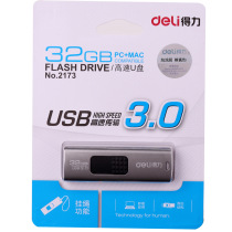 Deli 2173 U disk 32G push-pull USB stick USB3.0 transmission stable shell read fast memory