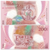 Brand new UNC Vanuatu 200 Vatu Plastic Banknote Foreign Coin 2014
