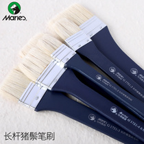 Malley G1751 long pole oil painting Pig Bristle brush extended Art paint board brush gouache acrylic shading brush