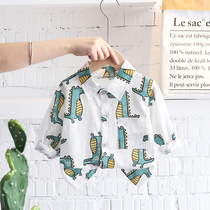 Boy long sleeve shirt foreign air 2022 new children lining clothes handsome boy clothes man baby spring clothes kid clothes tide
