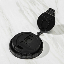 Cool love coffee upgrade 90-caliber one-piece double-layer injection molding pp cup lid coffee outer belt paper cup anti-spill conjoined cup cover
