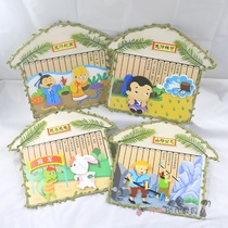 Kindergarten childrens handmade diyson ring creation hanging decoration traditional Chinese learning idioms story material package wooden hanging ornaments