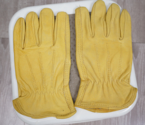Slightly Flawless Foreign Trade Retro Mens Bull Leather Motorcycle Riding Gloves Yellow Genuine Leather Outdoor Camping Protective Gloves Male