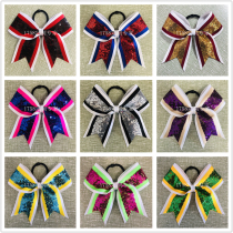 Professional custom cheerleading competition headdress cheerleading floral headdress competition bow Flower Ball dance cheerleading floral headdress
