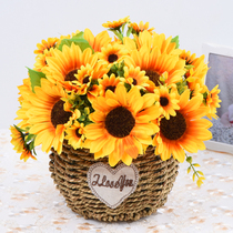 Fake flower imitation flower sunflower coffee table living room dining table decoration ornaments refrigerator air conditioner indoor flower bouquet