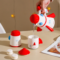 Rocket water set household living room creative ceramic kettle set with high temperature teacup cold kettle teapot