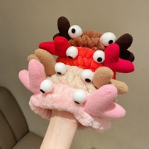 Korean version of the new antlers plush hair band headdress hair band net red crab wash face wash hair accessories women