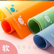 Junior high school students hard pen calligraphy pad desktop writing silicone test soft pad plate Primary School students first grade transparent jelly color