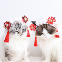 Pet cat puppy headdress hair crown floral headdress antique cute princess headgear dress funny hat dress up supplies