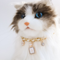 Pet collar kitten cat dog pearl necklace noble lady photograph decoration small fragrance water drill flash adjustable