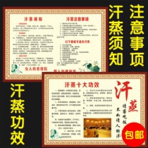 Beauty salon Khan steam steaming efficacy sweat evaporate precautions benefits advertising poster map wall stickers KT board