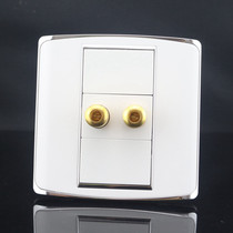 Type 86 steel frame White one audio socket panel karaoke audio speaker socket jack socket