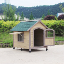 Solid Wood Dog House Outdoor Rain Protection Indoor Wooden Kennel Large Small And Medium Dog Golden Caterpillar Teddy Bib Bears All Season Pet Nest