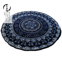 Tie-dye batik round table cloth Yunnan Dali Bai ethnic handmade national style plant and wood dyeing hotel round table cloth