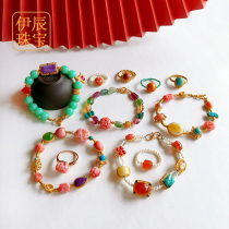 Yichen jewelry live 18K gold inlaid treasure bracelet original design handmade DIY custom gem matching jewelry