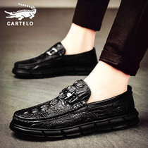 Crocodile Bean shoes mens shoes autumn and winter 2021 new trendy shoes leather a pedal mens casual leather shoes men