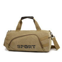 Cylinder Canvas Single Shoulder Bag Male Hand Travel Bag Small Number Fitness Bag Casual Slant Satchel Short Trip Luggage Bag Woman