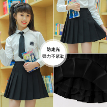  Girls jk suit College style student autumn uniform Pleated skirt Childrens short skirt Spring and autumn half-body mid-size childrens skirt