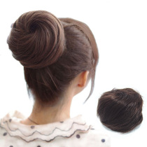 Gball head wig straight hair bag ancient hair bun high temperature Silk Road girl head hair wig flower bud curly hair matte silk