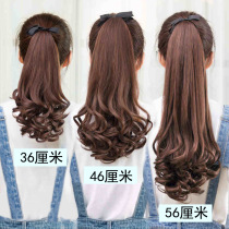 Ponytail wig Realistic strap style pear flower long curly hair Big wave hair piece simulation hair low braided girl becomes beautiful summer