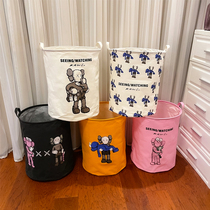 Cartoon dirty clothes basket home folding bathroom laundry Blue finishing clothes storage basket childrens toys storage bucket large