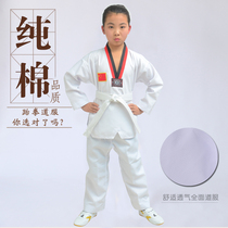 Taekwondo Costume Adult Children Training Suit Men And Women Long Sleeve Short Sleeve Pure Cotton Polyester Cotton Taekwondo Clothing Manufacturer Direct