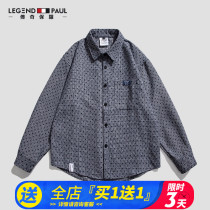 Legendary Paul mens long-sleeved shirt 2021 spring and autumn new Korean loose simple fashion jacket mens trend brand