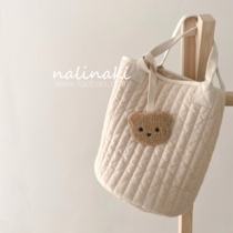 nalinaki Korean embroidery bear name listing mommy bag bag pendant kindergarten name tag decoration decoration