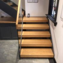 Ji Bu stairs Double steel stairs Steel glass stairs Simple steel wooden stairs Modern steel stairs J4
