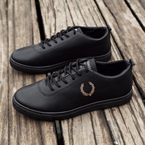Autumn non-slip board shoes black mens shoes hotel chef shoes work wear-resistant waterproof casual leather shoes kitchen work shoes