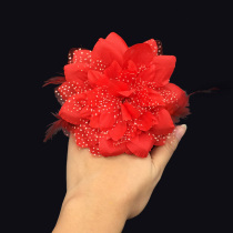 Performance wrist flower performance dance dance headdress floral headdress finger props fan Yangko modern dance