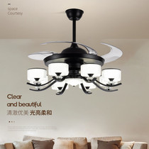 Nordic living room fan lamp restaurant ceiling fan lamp invisible household integrated with electric fan hall chandelier 2021 New