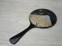  :Imported exquisite lacquerware made in Japan Matsumoto Crane handmade Japanese handle mirror makeup mirror