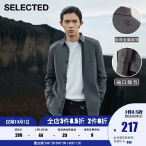 SELECTED silade Autumn New thick chest pocket tooling tide business casual long sleeve shirt men S)421305029