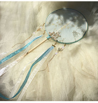 Classical hand-handled fan fan in fan palm fan ancient fan fan in classical handle fan accessories fan fan long floating fan