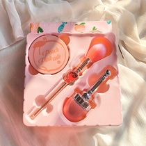 Little Princess gift box peach makeup Three-Piece Gift girl heart blush honey powder pink brush beautiful girl