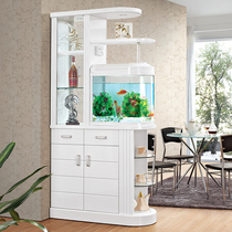 With fish tank porch cabinet partition cabinet porch door Hall Cabinet wine cabinet simple modern screen partition living room double-sided shoe cabinet