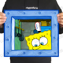 SpongeBob window sticker decoration wall room trembles same wallpaper anime wall sticker cartoon does not hurt super clear
