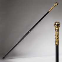 Golden round head Lolita walking stick wand comic metal gentleman civilized stick double crutches cosplay props